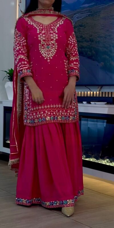 Angelic Pink Chinon Silk Embroider Work Salwar Suit | Jump Suits, Salwar suit, Casual Suits, Creative suits, Designer Suits, Palazzo Suits, Party Wear Suits, Patiala Suits, Straight Suits