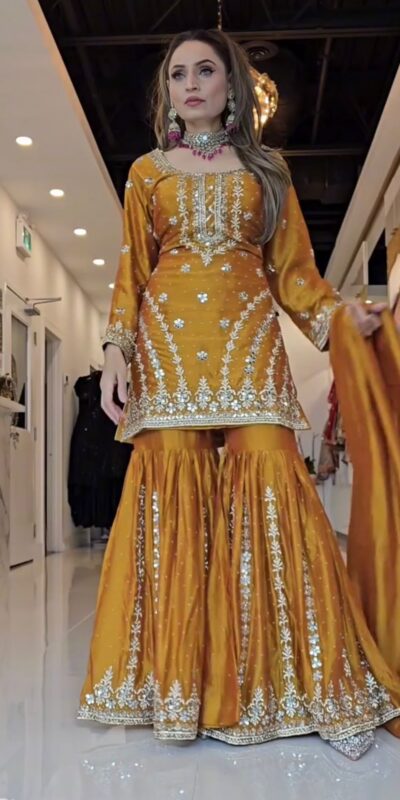 Angelic Yellow Chinon Silk Embroidery Work Salwar Suit | Jump Suits, Salwar suit, Casual Suits, Creative suits, Designer Suits, Palazzo Suits, Party Wear Suits, Patiala Suits, Straight Suits