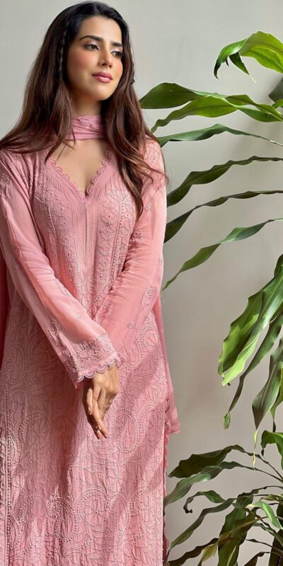 Baby Pink Georgette Thread Embroidery Salwar Suit | Salwar suit, Casual Suits, Creative suits, Designer Suits, Palazzo Suits, Party Wear Suits, Patiala Suits, Straight Suits