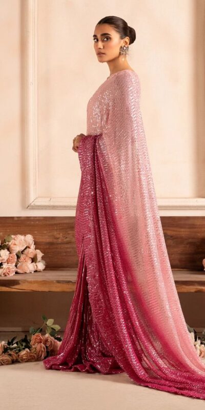 Baby Pink Sequin Embroidered Saree | Sarees, Bollywood Sarees, Creative Sarees, Designer Sarees, Embroidered Sarees, Ethnic Saree, Modern Digital sarees, Party Wear Sarees