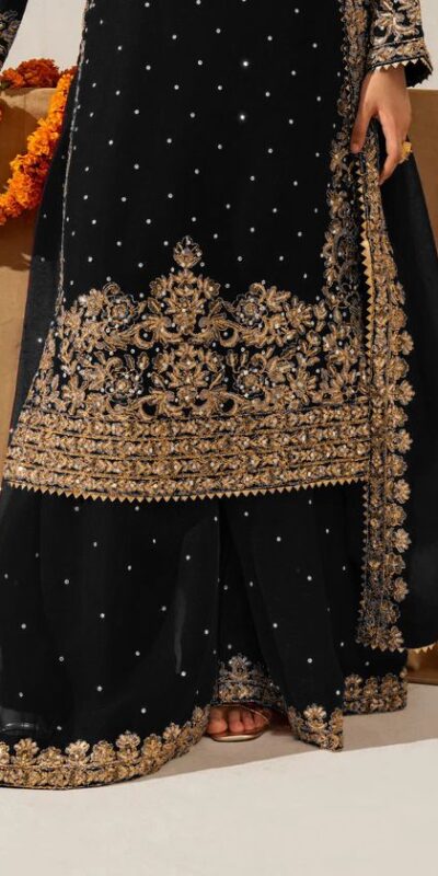 Black Faux Georgette Lace Work Salwar Suit | Jump Suits, Salwar suit, Casual Suits, Creative suits, Designer Suits, Palazzo Suits, Party Wear Suits, Patiala Suits, Straight Suits