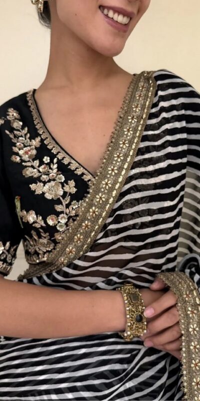 Black Faux Georgette Sequence Work Saree | Sarees, Bollywood Sarees, Creative Sarees, Designer Sarees, Embroidered Sarees, Ethnic Saree, Modern Digital sarees, Party Wear Sarees