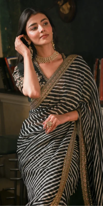 Black Faux Georgette Sequence Work Saree | Sarees, Bollywood Sarees, Creative Sarees, Designer Sarees, Embroidered Sarees, Ethnic Saree, Modern Digital sarees, Party Wear Sarees