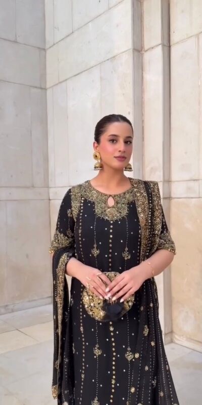 Black Foux Gorgette Lace Work Salwar Suit | Jump Suits, Tops & Bottoms, Track Suits, Salwar suit, Casual Suits, Creative suits, Designer Suits, Palazzo Suits, Party Wear Suits, Patiala Suits, Straight Suits, Trendy Wear