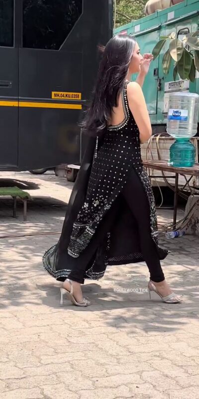 Black Foux Gorgette Mirror Work Salwar Suit | Jump Suits, Tops & Bottoms, Track Suits, Salwar suit, Casual Suits, Creative suits, Designer Suits, Palazzo Suits, Party Wear Suits, Patiala Suits, Straight Suits, Trendy Wear