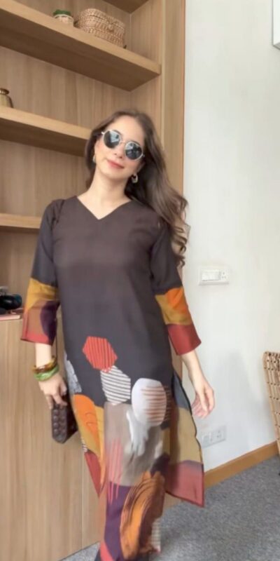 Black Fox Georgette Digital Print Kurti | Kurti, Bollywood Kurti, Creative Kurtis, Designer Kurti, Party Wear Kurti, Selfie Kurti