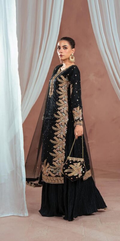 Black Fuax Georgette Embroidery Salwar Suit | Jump Suits, Tops & Bottoms, Track Suits, Salwar suit, Casual Suits, Creative suits, Designer Suits, Palazzo Suits, Party Wear Suits, Patiala Suits, Straight Suits, Trendy Wear