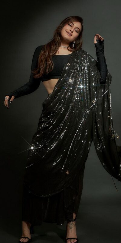 Black Georgette Heavy Sequins Embroidery Saree | Sarees, Bollywood Sarees, Creative Sarees, Designer Sarees, Embroidered Sarees, Ethnic Saree, Modern Digital sarees, Party Wear Sarees