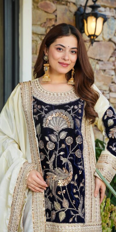 Black Glass Organza Silk Sequence Work Salwar Suit | Jump Suits, Salwar suit, Casual Suits, Creative suits, Designer Suits, Palazzo Suits, Party Wear Suits, Patiala Suits, Straight Suits