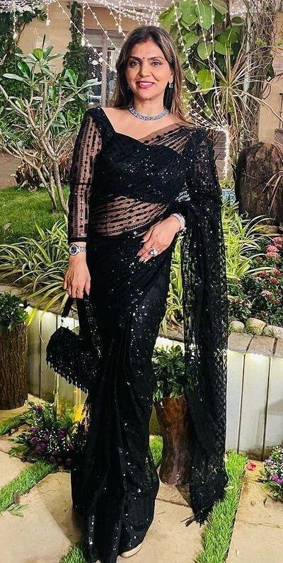 Black Nylon Net Sequence Thread Work Saree | Sarees, Bollywood Sarees, Creative Sarees, Designer Sarees, Embroidered Sarees, Ethnic Saree, Modern Digital sarees, Party Wear Sarees