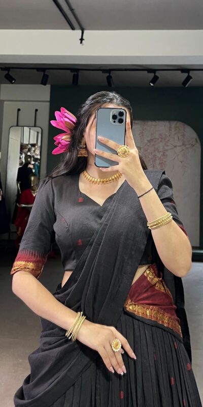 Black Pure Chanderi Zari Work Lehenga Choli | Lehenga, Bollywood Lehenga, Creative Lehenga, Designer Lehenga, Embroidered Lehenga, Party Wear Lehenga
