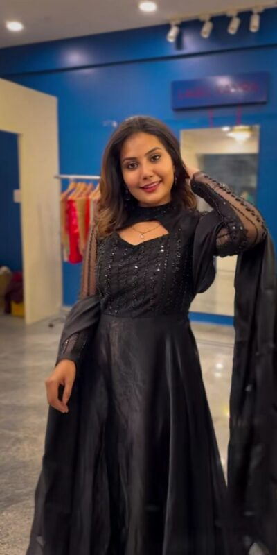 Black Sequence Embroidery Work Gown | Gowns, Bollywood Gowns, Creative Gowns, Designer Gowns, Embroidered Gowns, Party Wear Gowns