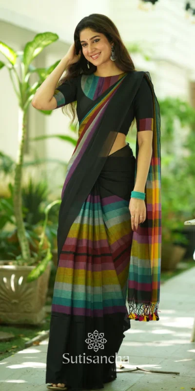 Black Soft Cotton With Digital Print Saree | Sarees, Bollywood Sarees, Creative Sarees, Designer Sarees, Embroidered Sarees, Ethnic Saree, Modern Digital sarees, Party Wear Sarees