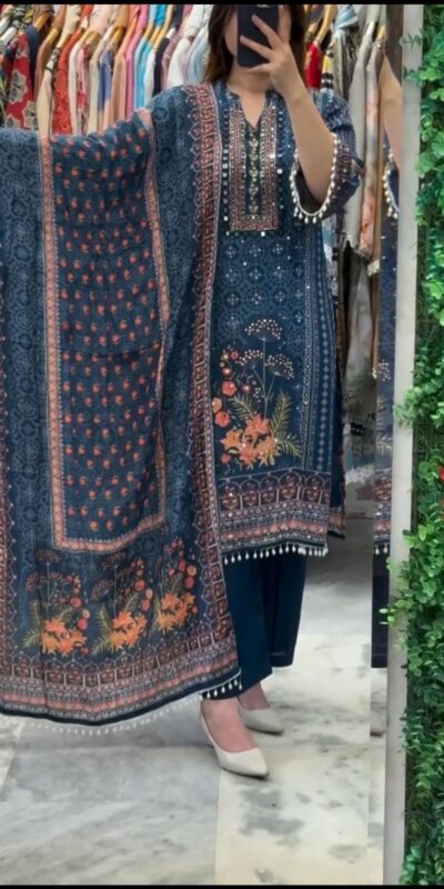 Blue Chinon With Sequence Work Salwar Suit | Jump Suits, Salwar suit, Casual Suits, Creative suits, Designer Suits, Palazzo Suits, Party Wear Suits, Patiala Suits, Straight Suits