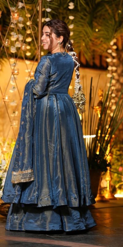Blue Cosmos Silk Lace Embroidery Work Gown | Gowns, Bollywood Gowns, Creative Gowns, Designer Gowns, Embroidered Gowns, Party Wear Gowns