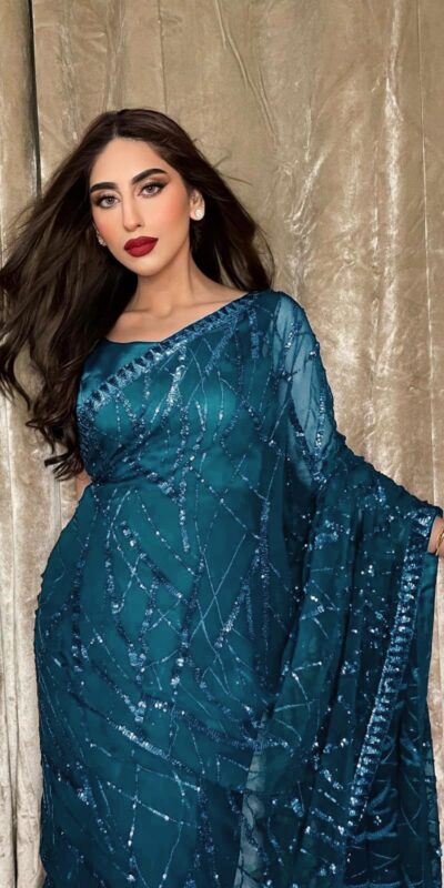 Blue Georgette Embroidery Sequence Piping Saree | Sarees, Bollywood Sarees, Creative Sarees, Designer Sarees, Embroidered Sarees, Ethnic Saree, Modern Digital sarees, Party Wear Sarees