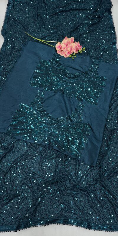 Blue Georgette Khichdi Saree | Sarees, Bollywood Sarees, Creative Sarees, Designer Sarees, Embroidered Sarees, Ethnic Saree, Modern Digital sarees, Party Wear Sarees