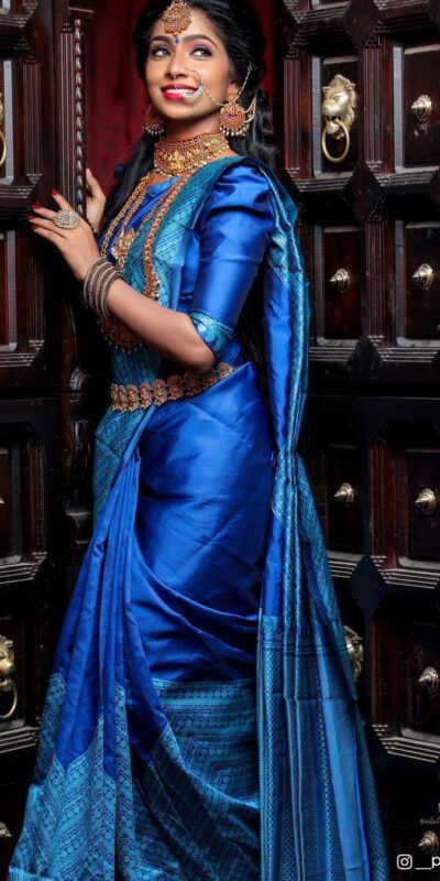 Blue Lichi Silk Lace Border Work Saree | Sarees, Bollywood Sarees, Creative Sarees, Designer Sarees, Embroidered Sarees, Ethnic Saree, Modern Digital sarees, Party Wear Sarees