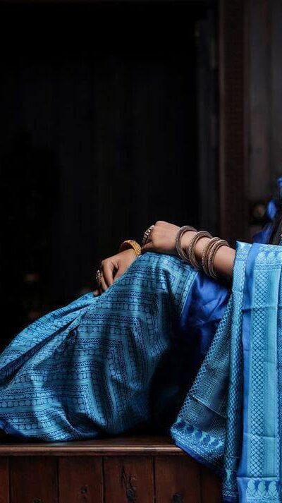 Blue Lichi Silk Lace Border Work Saree | Sarees, Bollywood Sarees, Creative Sarees, Designer Sarees, Embroidered Sarees, Ethnic Saree, Modern Digital sarees, Party Wear Sarees