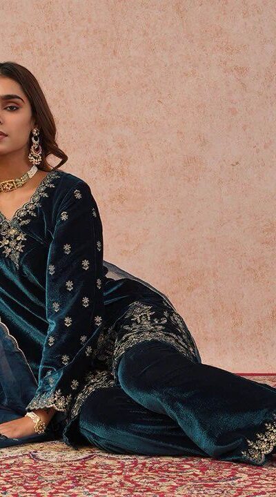 Blue Organza Embroidery Work Salwar Suit | Jump Suits, Salwar suit, Casual Suits, Creative suits, Designer Suits, Palazzo Suits, Party Wear Suits, Patiala Suits, Straight Suits