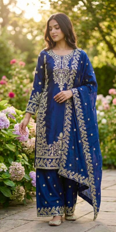 Blue Organza Silk With Sequence Work Salwar Suit | Jump Suits, Salwar suit, Casual Suits, Creative suits, Designer Suits, Palazzo Suits, Party Wear Suits, Patiala Suits, Straight Suits