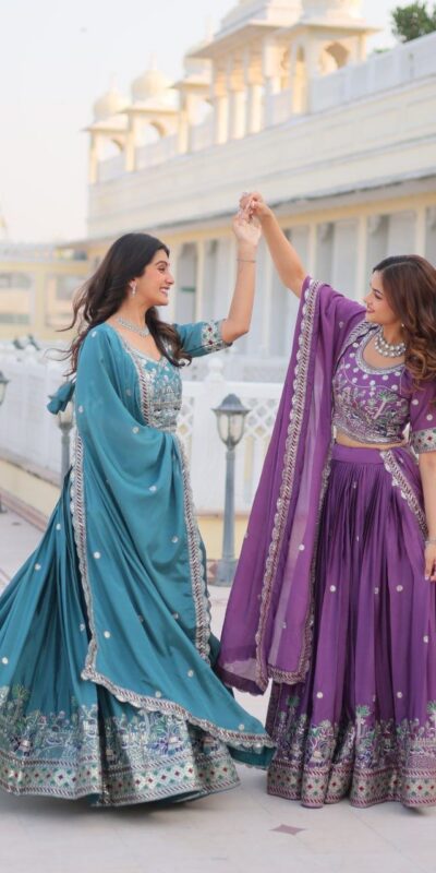 Blue Pure Chinon Embroidery Work Lehenga Choli | Lehenga, Bollywood Lehenga, Creative Lehenga, Designer Lehenga, Embroidered Lehenga, Party Wear Lehenga