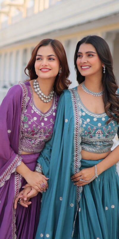 Blue Pure Chinon Embroidery Work Lehenga Choli | Lehenga, Bollywood Lehenga, Creative Lehenga, Designer Lehenga, Embroidered Lehenga, Party Wear Lehenga