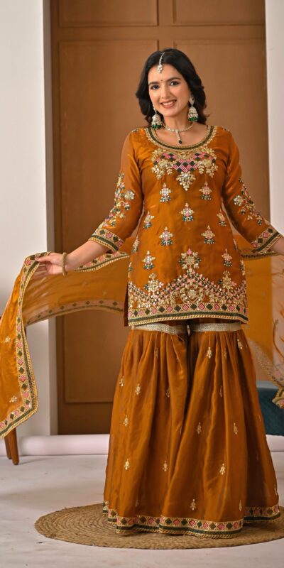 Brown Fandy Silk Embroidery Work Salwar Suit | Jump Suits, Salwar suit, Casual Suits, Creative suits, Designer Suits, Palazzo Suits, Party Wear Suits, Patiala Suits, Straight Suits