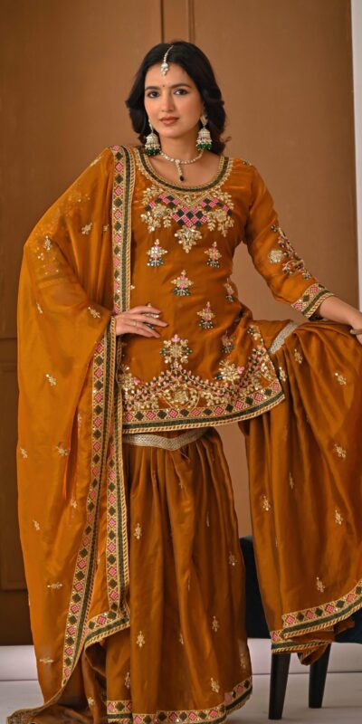 Brown Fandy Silk Embroidery Work Salwar Suit | Jump Suits, Salwar suit, Casual Suits, Creative suits, Designer Suits, Palazzo Suits, Party Wear Suits, Patiala Suits, Straight Suits