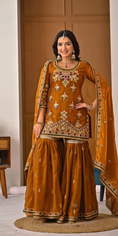 Brown Fandy Silk Embroidery Work Salwar Suit | Jump Suits, Salwar suit, Casual Suits, Creative suits, Designer Suits, Palazzo Suits, Party Wear Suits, Patiala Suits, Straight Suits