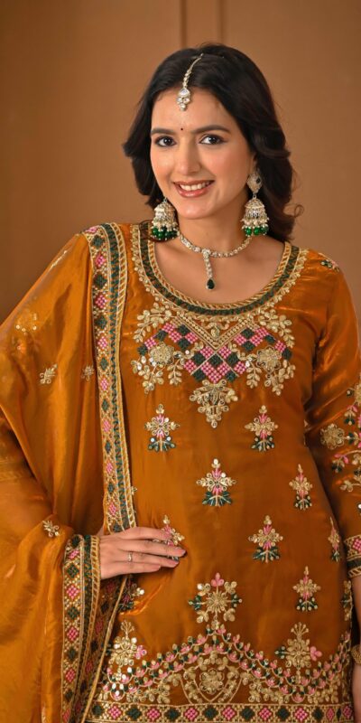 Brown Fandy Silk Embroidery Work Salwar Suit | Jump Suits, Salwar suit, Casual Suits, Creative suits, Designer Suits, Palazzo Suits, Party Wear Suits, Patiala Suits, Straight Suits