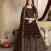 Brown Georgette Multi Thread Zari Anarkali Suit | Anarkali Suits, Bollywood Anarkali, Creative-Anarkali, Designer Anarkali, Embroidered Anarkali, Party Wear Anarkali