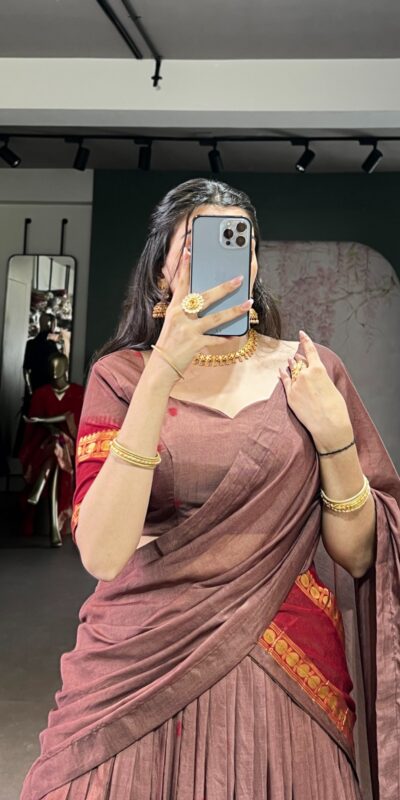 Brown Pure Chanderi Zari Work Lehenga Choli | Lehenga, Bollywood Lehenga, Creative Lehenga, Designer Lehenga, Embroidered Lehenga, Party Wear Lehenga