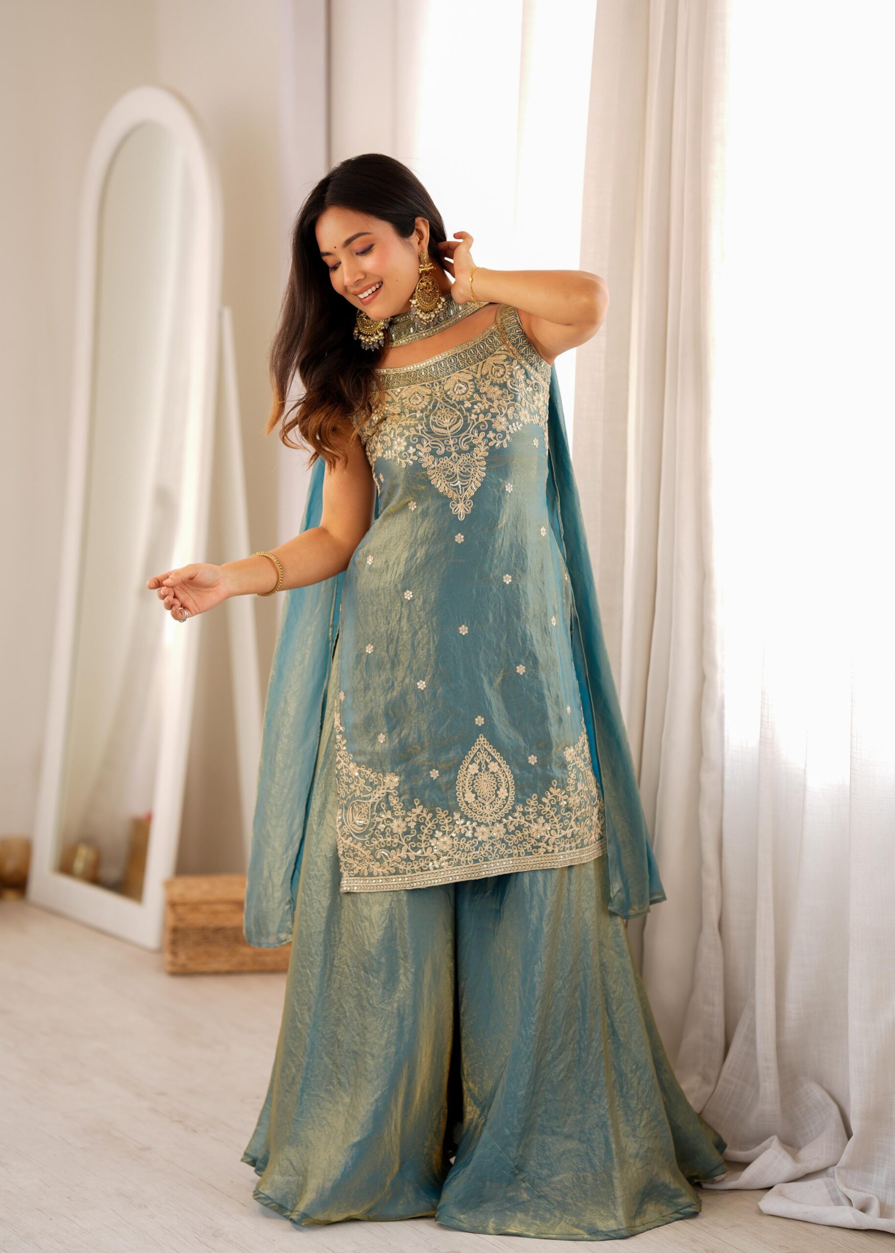 KB 306 Blue Fendy Silk Salwar Suit with Mirror Work & Embroidery Work. Best Price ₹1999. Delivery 4-6 Working Days. Shop now. | Jump Suits, Salwar suit, Casual Suits, Creative suits, Designer Suits, Palazzo Suits, Party Wear Suits, Patiala Suits, Straight Suits