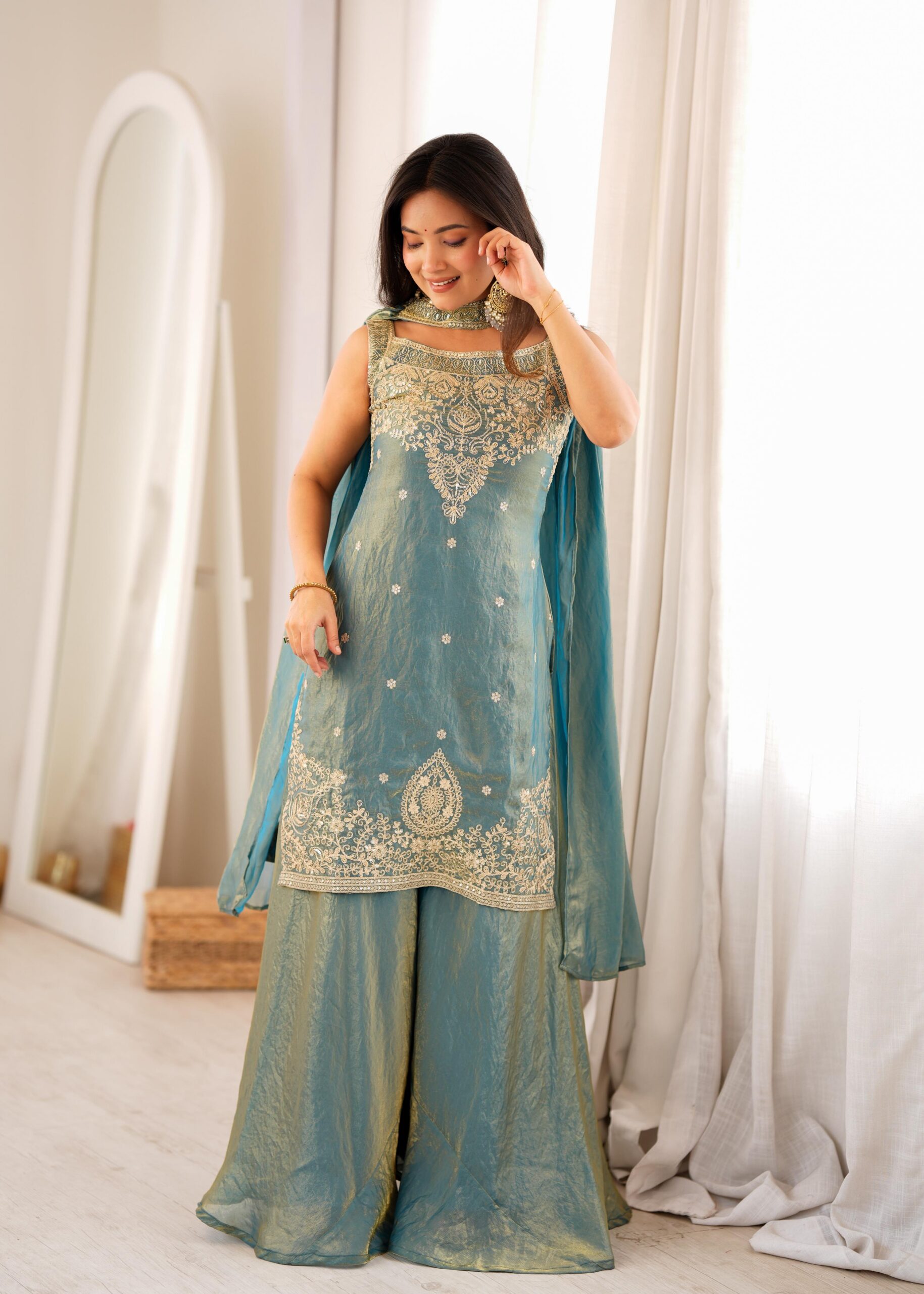 KB 306 Blue Fendy Silk Salwar Suit with Mirror Work & Embroidery Work. Best Price ₹1999. Delivery 4-6 Working Days. Shop now. | Jump Suits, Salwar suit, Casual Suits, Creative suits, Designer Suits, Palazzo Suits, Party Wear Suits, Patiala Suits, Straight Suits