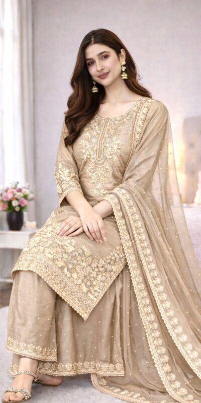 Classic Chiku Organza Silk Embroidery Work Salwar Suit | Jump Suits, Salwar suit, Casual Suits, Creative suits, Designer Suits, Palazzo Suits, Party Wear Suits, Patiala Suits, Straight Suits