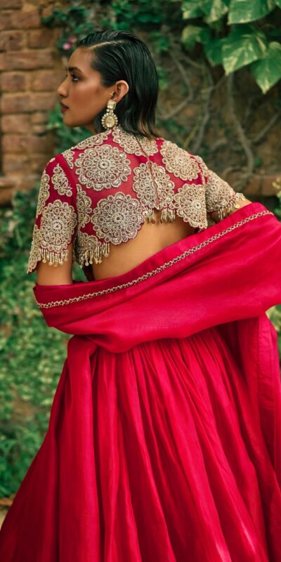 Classic Red Roman Silk Sequins Work Lehenga Choli | Lehenga, Bollywood Lehenga, Creative Lehenga, Designer Lehenga, Embroidered Lehenga, Party Wear Lehenga