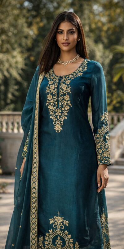 Classic Teal Blue Zimmy Silk Thread Work Salwar Suit | Jump Suits, Salwar suit, Casual Suits, Creative suits, Designer Suits, Palazzo Suits, Party Wear Suits, Patiala Suits, Straight Suits