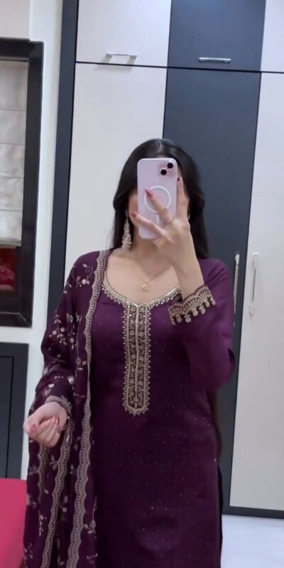 JF 048 Wine Color Georgette Salwar Suit with Designer Work. Affordable Price ₹2149. Delivery 4-6 Working Days. Online Shop now. | Jump Suits, Salwar suit, Casual Suits, Creative suits, Designer Suits, Palazzo Suits, Party Wear Suits, Patiala Suits, Straight Suits
