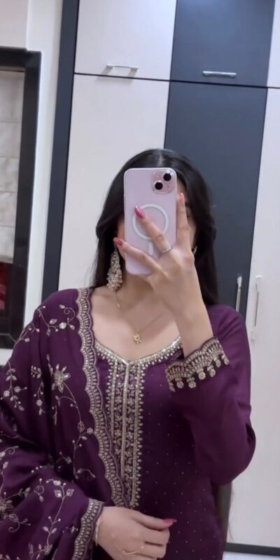 JF 048 Wine Color Georgette Salwar Suit with Designer Work. Affordable Price ₹2149. Delivery 4-6 Working Days. Online Shop now. | Jump Suits, Salwar suit, Casual Suits, Creative suits, Designer Suits, Palazzo Suits, Party Wear Suits, Patiala Suits, Straight Suits