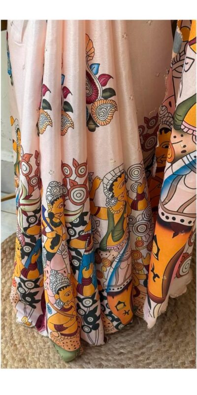 Cream Chinon Digital Printed Embroidery Butti Work Saree | Sarees, Bollywood Sarees, Creative Sarees, Designer Sarees, Embroidered Sarees, Ethnic Saree, Modern Digital sarees, Party Wear Sarees
