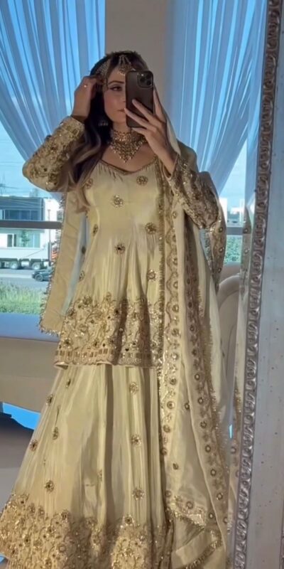 Cream Chinon Embroidery Mirror Work Lehenga Choli | Lehenga, Bollywood Lehenga, Creative Lehenga, Designer Lehenga, Embroidered Lehenga, Party Wear Lehenga