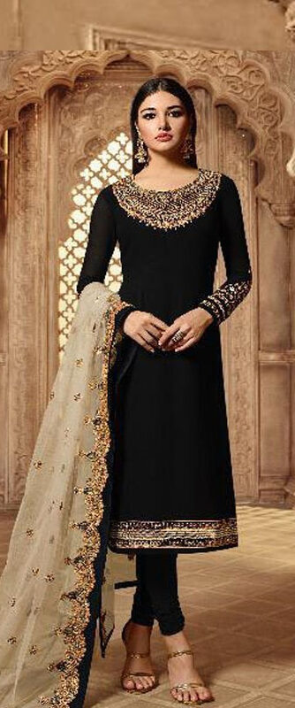 Cream Satin Georgette Stone Work Salwar Suit | Jump Suits, Salwar suit, Casual Suits, Creative suits, Designer Suits, Palazzo Suits, Party Wear Suits, Patiala Suits, Straight Suits