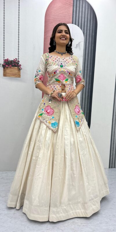 Cream Simar Cosmos Embroidery Work Lehenga Choli | Lehenga, Bollywood Lehenga, Creative Lehenga, Designer Lehenga, Embroidered Lehenga, Party Wear Lehenga