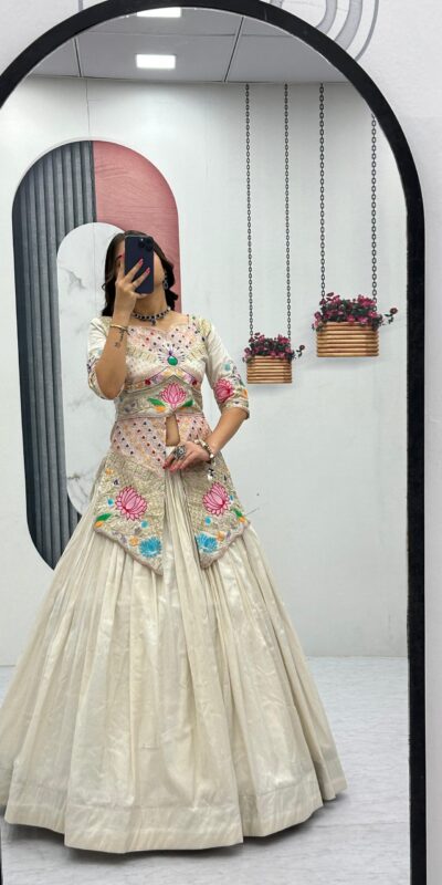 Cream Simar Cosmos Embroidery Work Lehenga Choli | Lehenga, Bollywood Lehenga, Creative Lehenga, Designer Lehenga, Embroidered Lehenga, Party Wear Lehenga