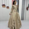 Cream Vichitra Sequence Work Lehenga Choli | Lehenga, Bollywood Lehenga, Creative Lehenga, Designer Lehenga, Embroidered Lehenga, Party Wear Lehenga