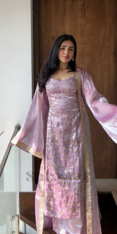 Dazzling Lavender Zimmy Silk Embroider Work Salwar Suit | Jump Suits, Salwar suit, Casual Suits, Creative suits, Designer Suits, Palazzo Suits, Party Wear Suits, Patiala Suits, Straight Suits
