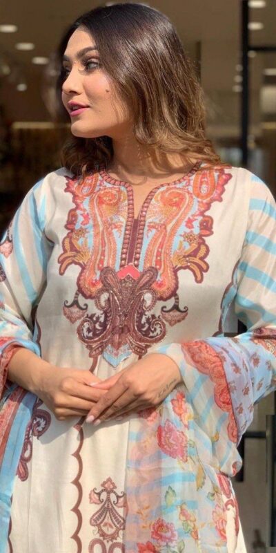 Elegant Off White Maslin Digital Prints Salwar Suit | Jump Suits, Salwar suit, Casual Suits, Creative suits, Designer Suits, Palazzo Suits, Party Wear Suits, Patiala Suits, Straight Suits