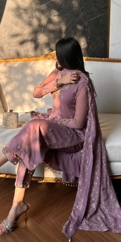 Elegant Onion Georgette Embroider Work Salwar Suit | Jump Suits, Salwar suit, Casual Suits, Creative suits, Designer Suits, Palazzo Suits, Party Wear Suits, Patiala Suits, Straight Suits