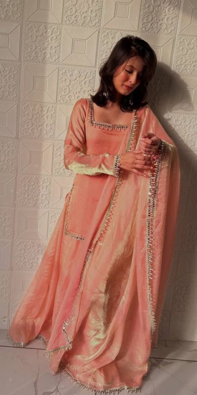 ZB 5063 Peach Fandy Silk Salwar Suit with Embroidery Work. Wedding, Party, Festive, Events Now at just ₹1949. Delivery 4-6 Working Days. Shop now. | Jump Suits, Salwar suit, Casual Suits, Creative suits, Designer Suits, Palazzo Suits, Party Wear Suits, Patiala Suits, Straight Suits